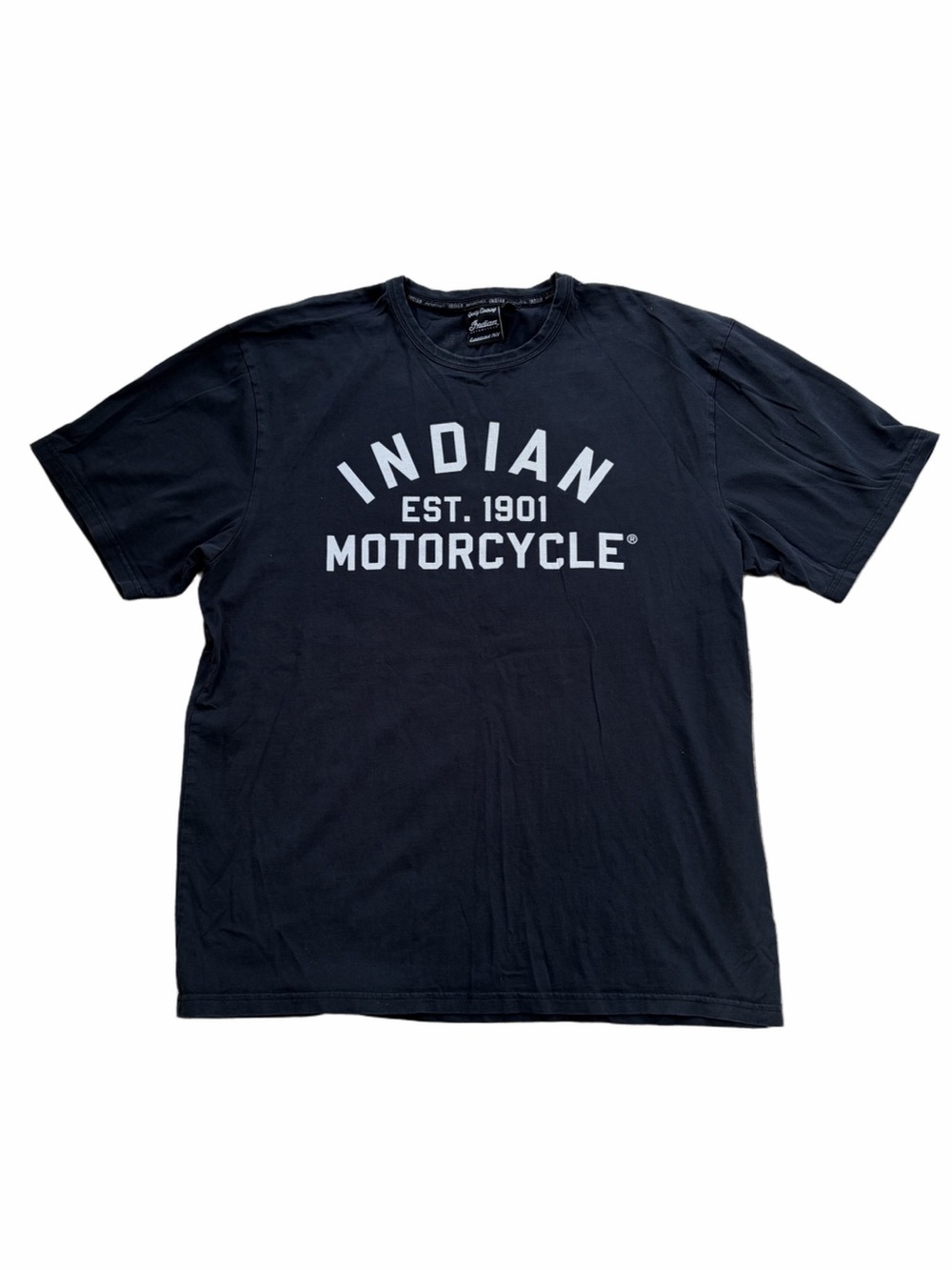 Indian Motorcycle Men's Size Large Est. 1901 Black Logo T-Shirt
